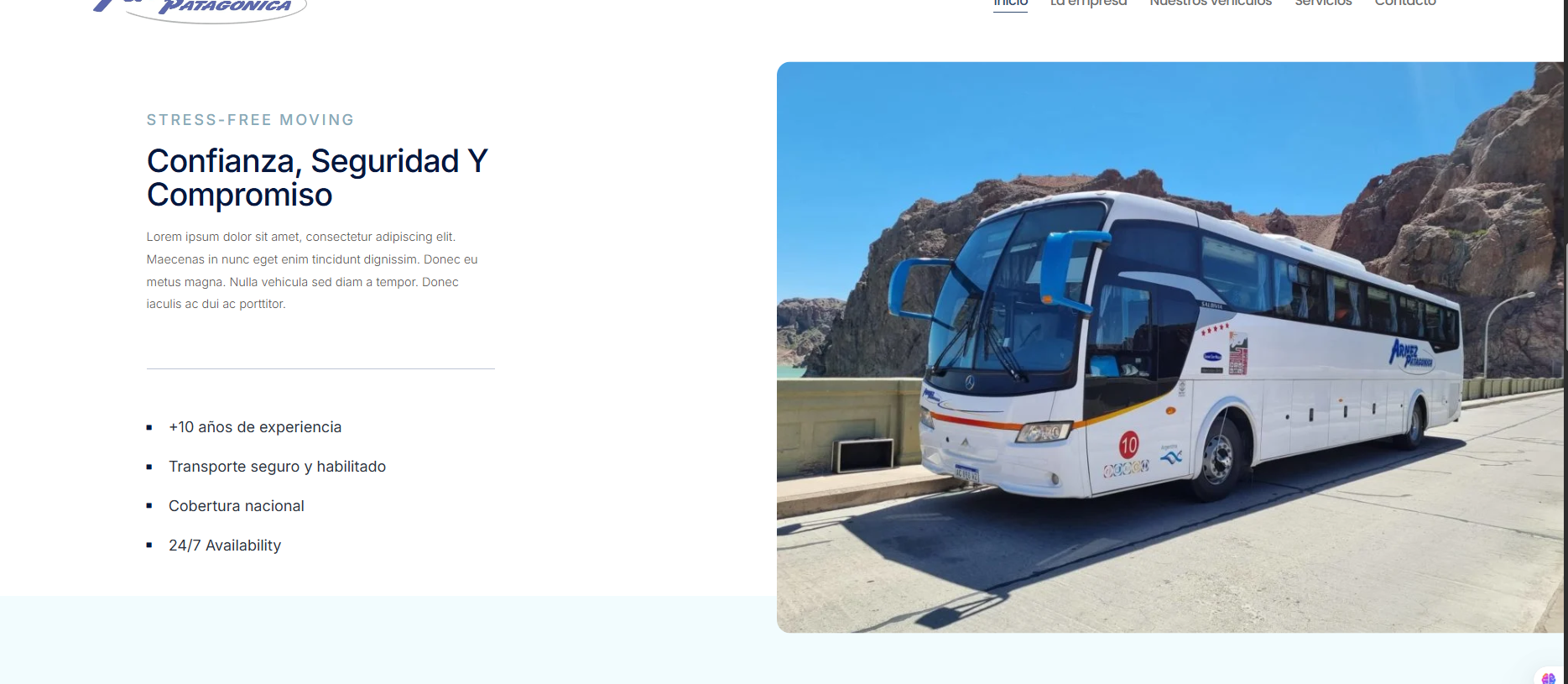 Pagina web de transporte