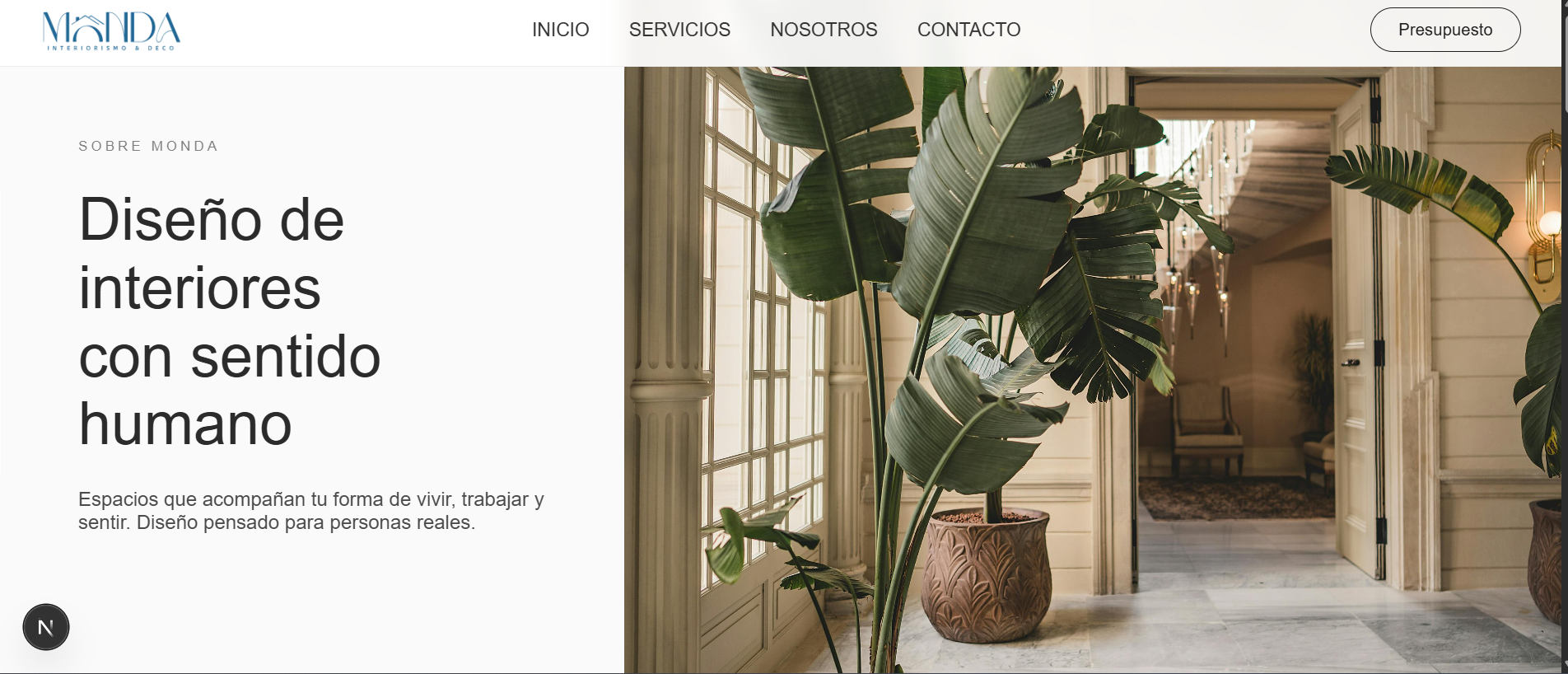 Pagina web diseño de interiores